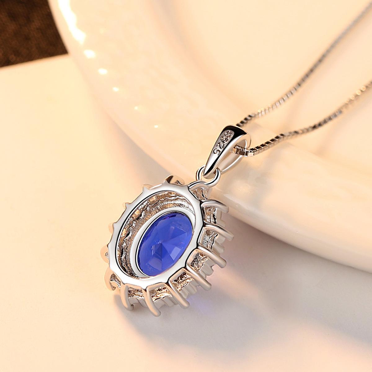 Mavi Kristal Taşlı Kolye (Altın Kaplama) - n02504 Görseli